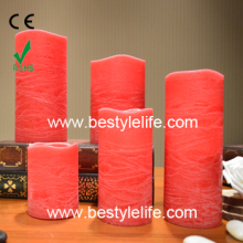 Red Marbleization Battery Candle lights
