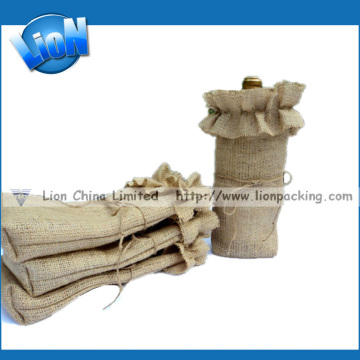 Individuality Winebottle Lacework Burlap Bag