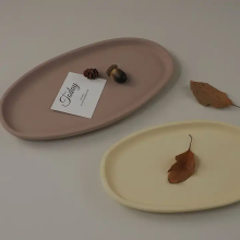 DIY Large Cement Oval Tray Resin Mold - Glossy Jar Holder Tray Mold