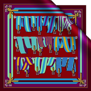 Red Scarfs of Charmeuse Sain Silk Material Belt Printed