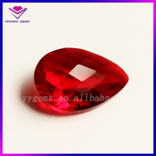 Checker Semi-precious Ruby Corundum Pear Shape Cut Facet Corundum 7# Ruby Gemstone