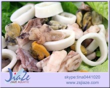 seafood mix red shrimp fish fillet mussel meat