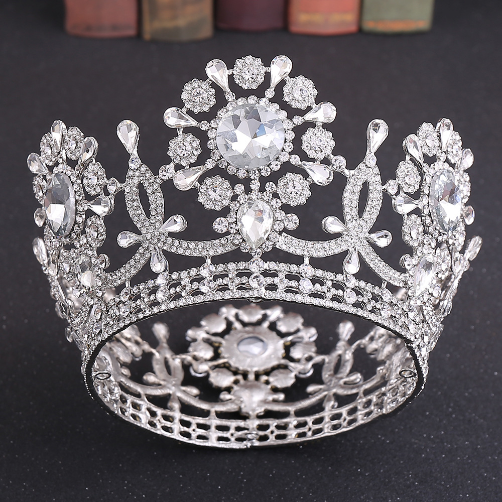 Round Wedding Crown European Style Luxury Large Crown