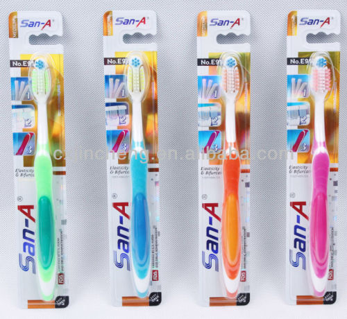 High Quality Level SAN-A E-918 Unique Head Adult Tooth brush
