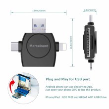 Marceloant usb micro sim card reader OTG usb card reader 4 IN 1 Micro usb flash drive TF Card Reader