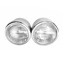 Chrome Classic Vintage Double Dual Round Motorcycle Headlight