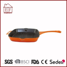 Enameled Solid Cast Iron Grill Pan