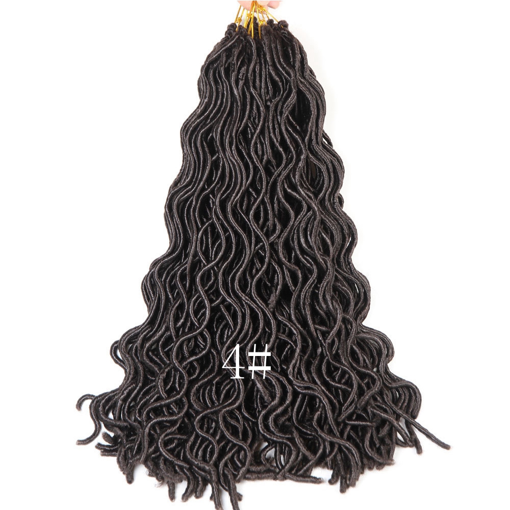 Hot sell 18inch 24 stands wholesale wavy  crochet braids Goddess faux locs braids curly faux locs crochet faux locs