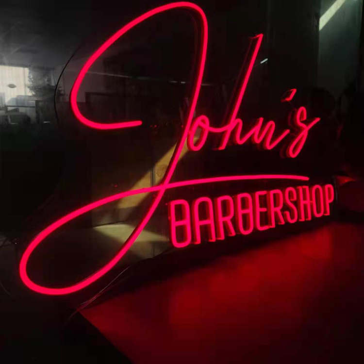 Drop Shipping Customized Acrylic Neon Led Light Sign Electronic Advertising Sign for Barber Shop Decoration