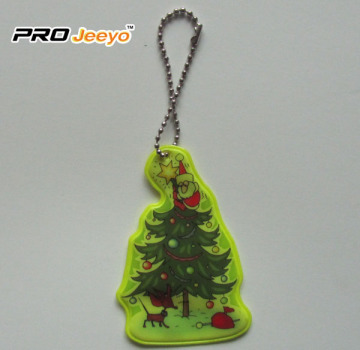 Reflective Safety Christmas tree Key Chain