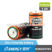 Vinnic zinc chloride battery um2 c size battery