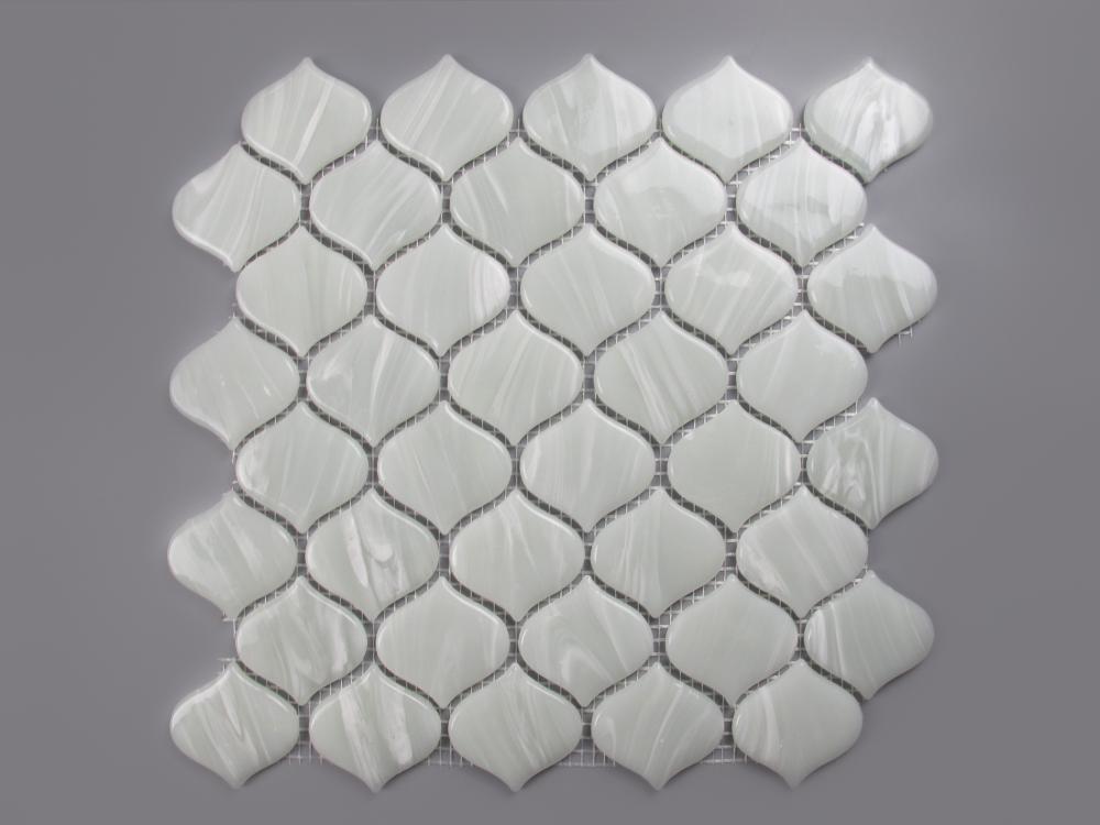 Arroz Arabesco Blanco Sin Lechada Frente Rice White Arabesque Ungrouted Front