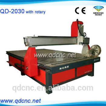 used cnc wood carving machine with rotary QD-2030 rotary wood carving cnc machine