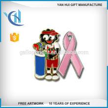 custom metal enamel ribbon pin badge