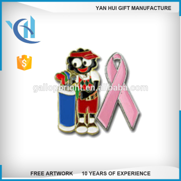 custom metal enamel ribbon pin badge