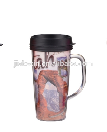 Plastic tumblers mugs with handles