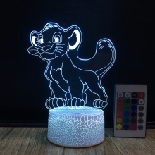 3D LED Night Light - Cartoon Simba from The Lion King