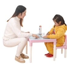 Adjustable Plastic Art Table with 2 Seats: The Perfect Toddler Kids Study Table and Chairs Set