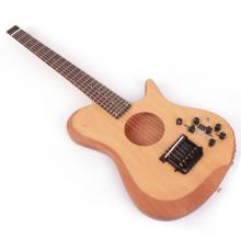 Headless Travel Mini Portable Electric Acoustic Guitar: Silent Left-Right Handed Option