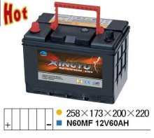 N60MF 12v 60ah auto storage battery