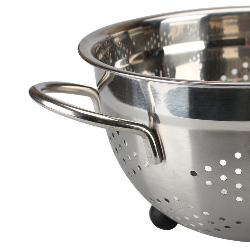 Stainless Steel Deep Colander Fruit Sieve With Feet