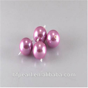 Half-drilled 10mm Lilac Round Shell Pearl Bead for Earrings or Pendent