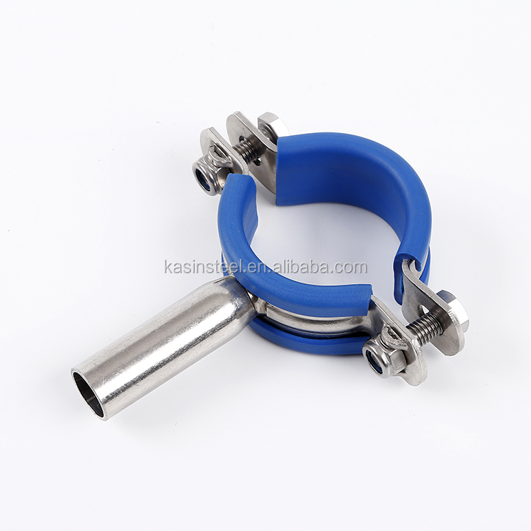 Stainless Steel Round Pipe Hanger Pipe Holder With Tube And Plastic Protection