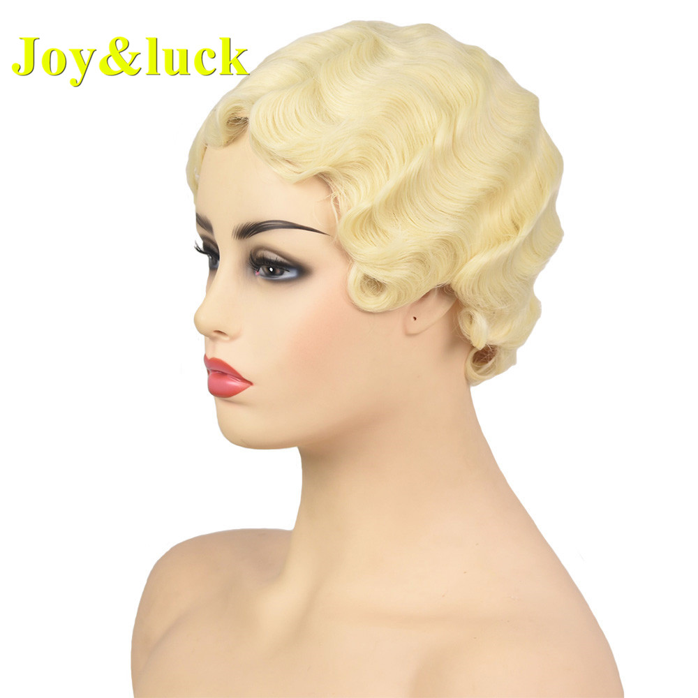 613 Blonde wig Ladies Hair Wholesale Price for Women Pixie Cut Party Cosplay Wig Blonde Natural Curly Short Synthetic Hair Wigs