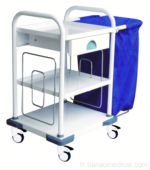 Chariot à linge pratique en option pour hôpital en acier