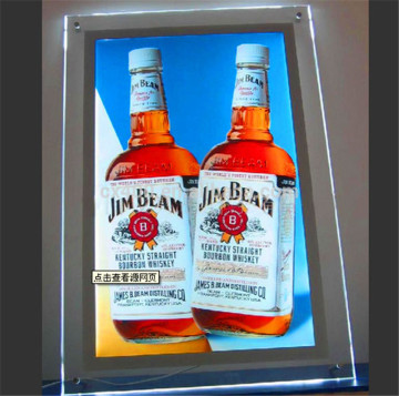 Airport advertising LED acrylic frame edge lighting crystal frame