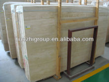 Best quality light beige travertine tile slab