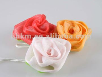 Multi-Color Rose Flower Bath Puff/Puffs
