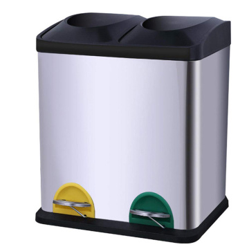 Double Compartment Trash And Recycling Bin