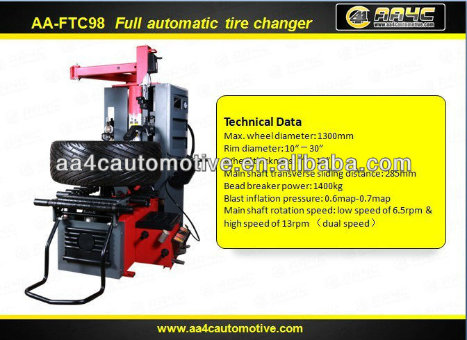 AA4C full automatic tire mounting machine italy tire changer leverless tire changing machine AA-FTC98