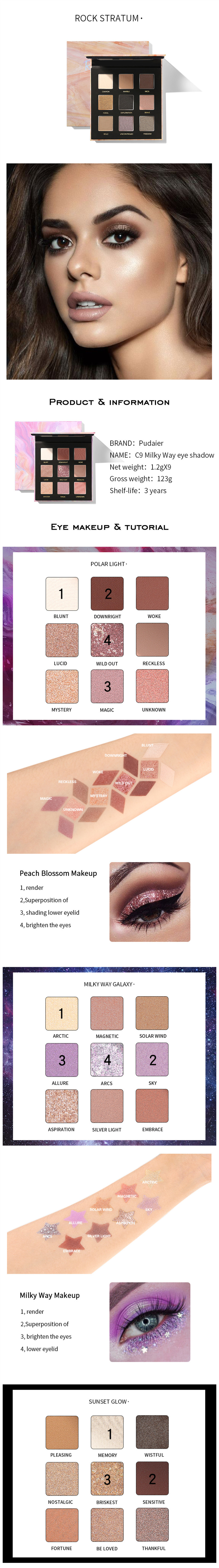 4 Smoky Warm Color Eye Shadows Glitter Makeup Nature Nude Earth Tone Waterproof Beauty Cosmetics High Pigment Powder Pallet