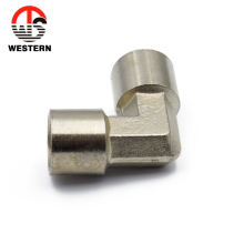 Customized sizes FxF Thread plumbing fitting pneumatic air pipe connector nickel plated brass 90 degree plumb brass elbow