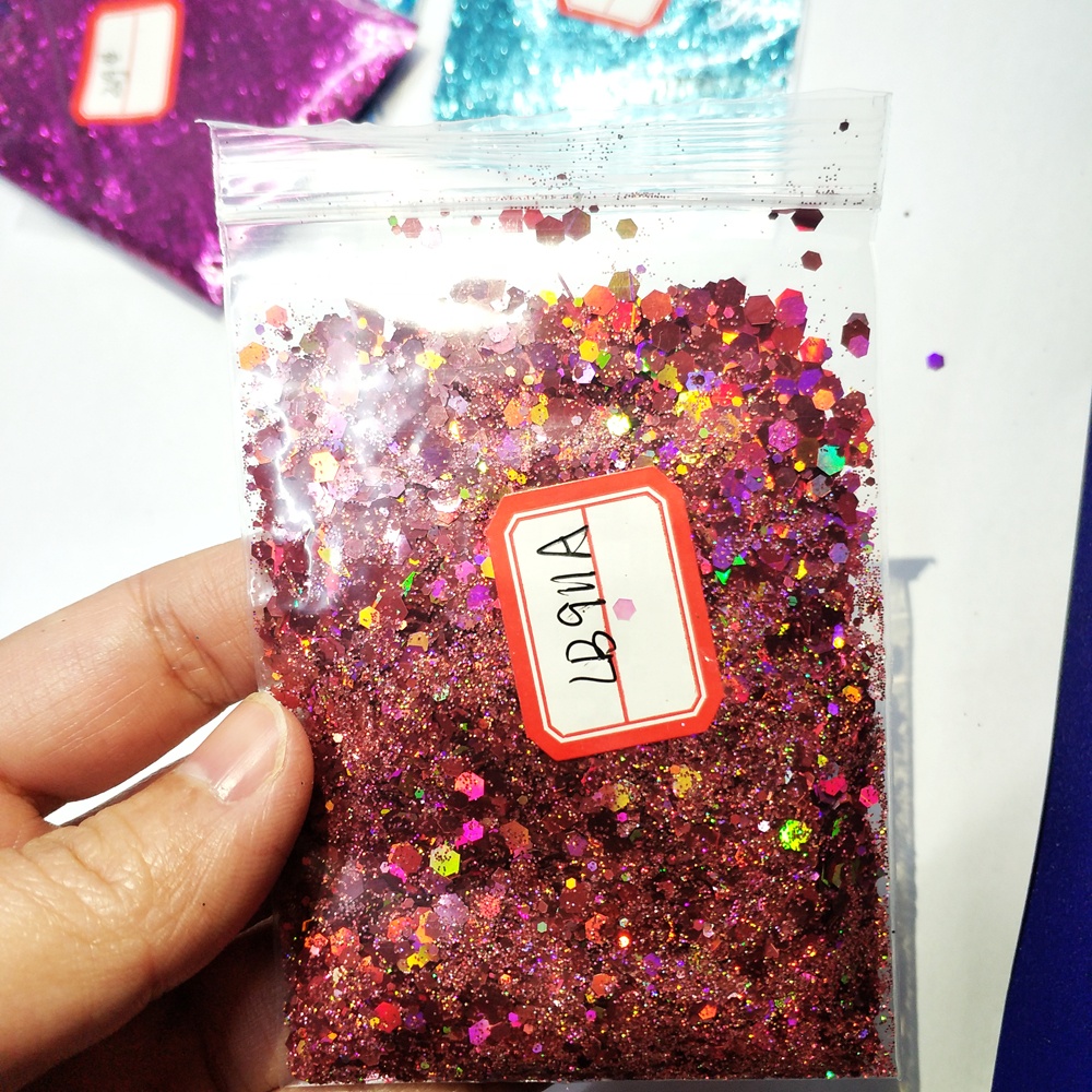 Factory price Cosmetic mixed chunky glitter pink color