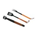 Ensemble d&#39;outils de barbecue en acier inoxydable à poignée souple 3pcs