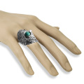 Женская мода Серебро Циркон Синтетическое бирюзовое кольцо