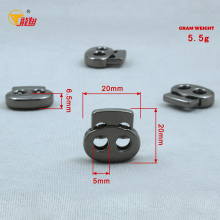 Large Oval Dual Hole Metal Spring Cord Lock