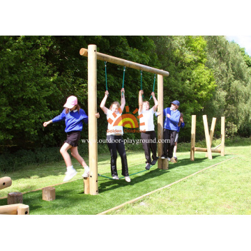 Peralatan Swing Kayu Mengimbangi HPL Taman Permainan untuk kanak-kanak