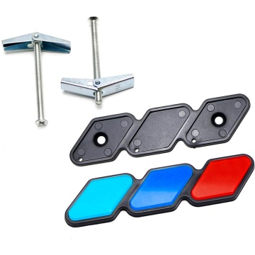 JDMotorsport88 Tri Color Grille Badge Emblems No Removal Required Toggle Anchor Bolts for BMW E46 E90 E92 E93 M3