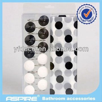 polyester round design shower curtain hooks