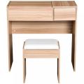 Flip-Up Mirror Dressing Table Makeup Table With Stool