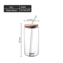 Eco-Friendly Pyrex Glass Coffee Cup with Bamboo Lid