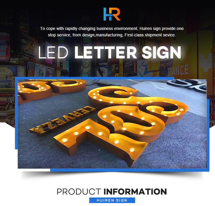 Outdoor LED Light Up Letter Bulb Letters 3D lights Signage Channel Marquee Letters