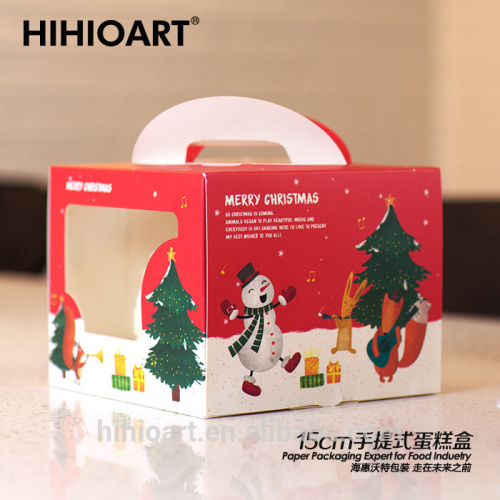 15cm Portable Cake Paper Box for Christmas