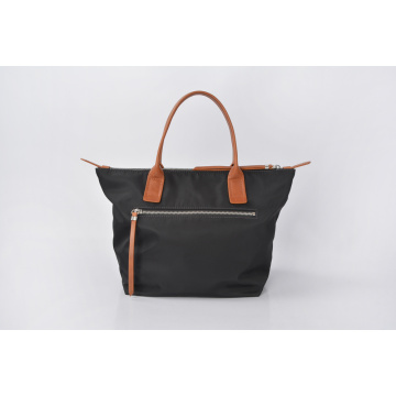 Sac Long en Nylon pour Femme Sac à Main Vintage Poignée en Cuir