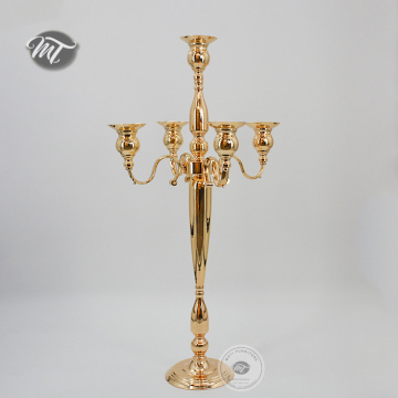 Luxury Brass Metal Table Candlesticks - Gold Tall Centrepieces for Events & Parties