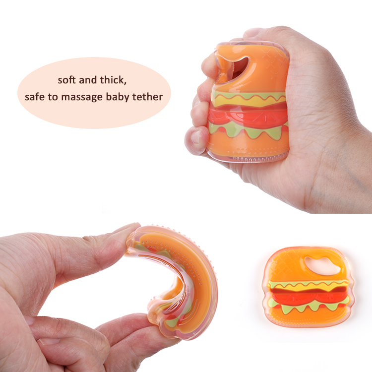Baby products sandwich silicone teether multi-textured soft silicone teether